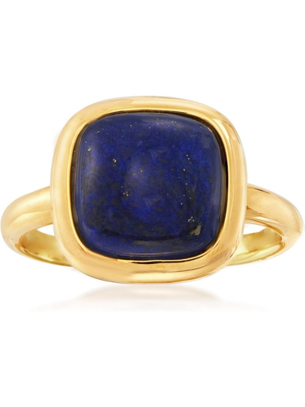 Elegant Square Lapis Ring in 18kt Gold Over Sterling Silver - Statement Jewelry
